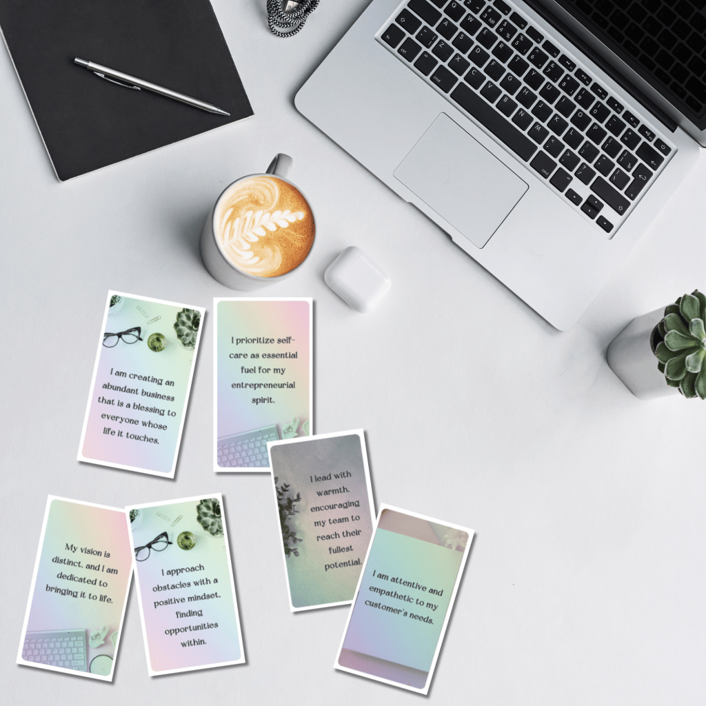 Affirmation Cards at work